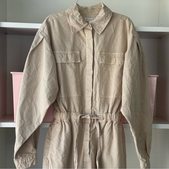 GOOD AMERICAN Beige Cinched Utilitarian Jumpsuit - Picture 5 of 6